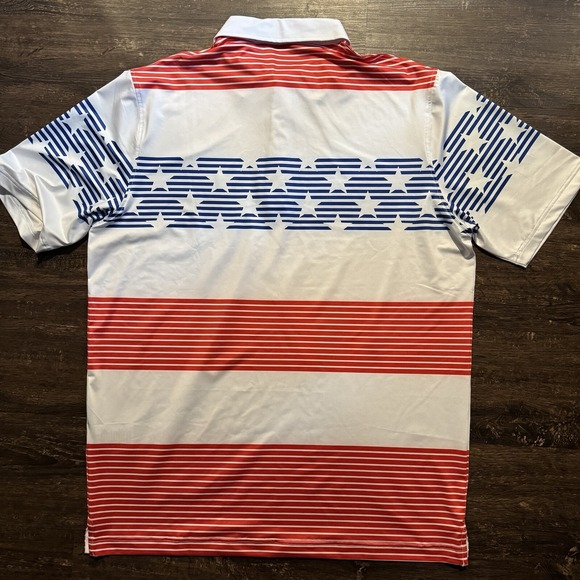 USAG Golf Polo Shirt Mens XL Blue Red Flag Stripe 3XL You Suck at Golf US Flag - Picture 3 of 10
